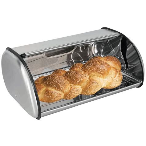 home basics mirror-finish stainless steel bread box silver|Home Basics Stainless Steel Bread Box, Kitchen Storage and .